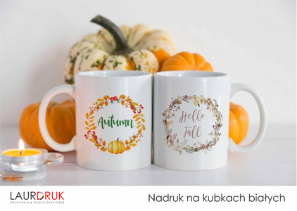 Nadruk na kubkach białych